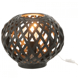 J-Line Bamboo Table Lamp, Black, 30 cm