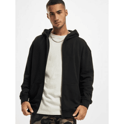 Modern Urban Classics Men's Hoodie with Zipper and Ribbed Cuffs, 305 g/m², Black