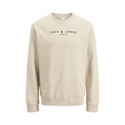 Modern Jack & Jones Men's Sweatshirt in Beige Cotton