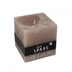 (R) Spaas stump candle Rustic square taupe 10 x 10 cm