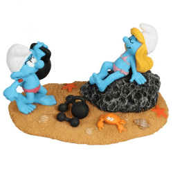 Smurfette with muscle Smurf - decorative figurine