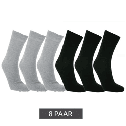 8 Paar nachhaltige Baumwoll-Socken mit Komfortbund Oeko-Tex zertifiziert - Standard 100 Business-Socken lange Strümpfe 9078780 Schwarz/Grau