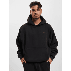 Comfortable DEF Men's Rib-Knit Hoodie, Black