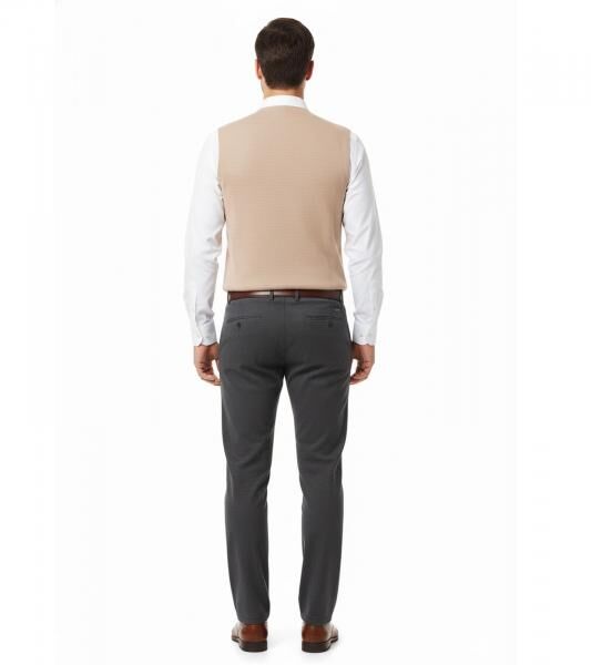 Elegante Herren Feinstrick-Weste mit Knopfleiste Anzug-Weste 13412 Camel