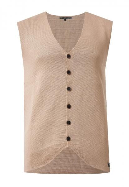 Elegante Herren Feinstrick-Weste mit Knopfleiste Anzug-Weste 13412 Camel