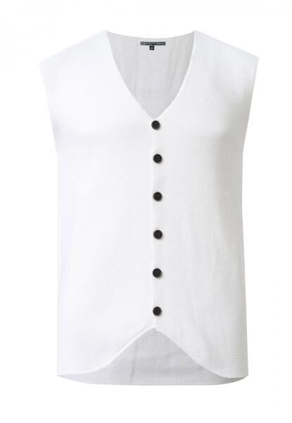 Elegante Herren Feinstrick-Weste mit Knopfleiste Anzug-Weste 13412 Wei&szlig;