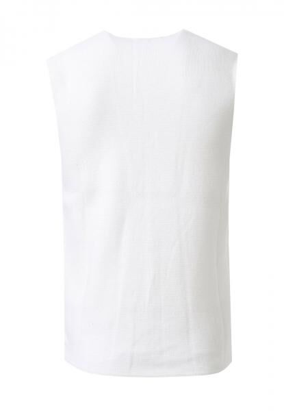 Elegante Herren Feinstrick-Weste mit Knopfleiste Anzug-Weste 13412 Wei&szlig;