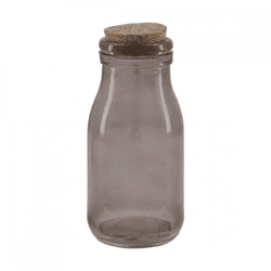 Bottle with cork smoke glass gray 12.5 cm