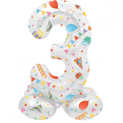 Folat foil balloon standing 3 Joyful party 41 cm