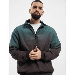 Functional Urban Classics Men's Jacket with Zipper and Mesh, 78 g/m², Black/Green