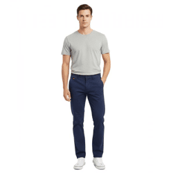 Herren Chino-Hose Regular Fit Klassische Stoffhose Freizeit Business-Chino 7551 Navy