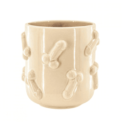 Housevitamin Blumentopf Dick beige 17,5 cm
