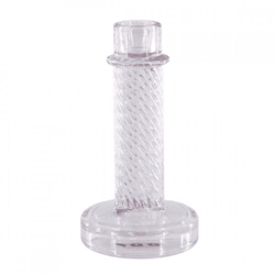 Housevitamin candlestick Twist glass pink 15 cm