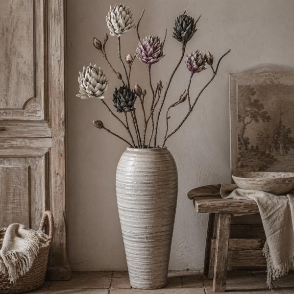 Künstliche Blume Schaum Lisa rosa/weiß 122 cm