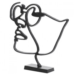 Light & Living Statue Gesicht schwarz 45 cm