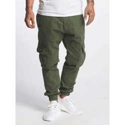 Modern DEF Men's Jeans with Zipper Pockets in Cotton Khaki