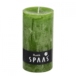 (R) Spaas stump candle Rustic olive green 7 x 13 cm