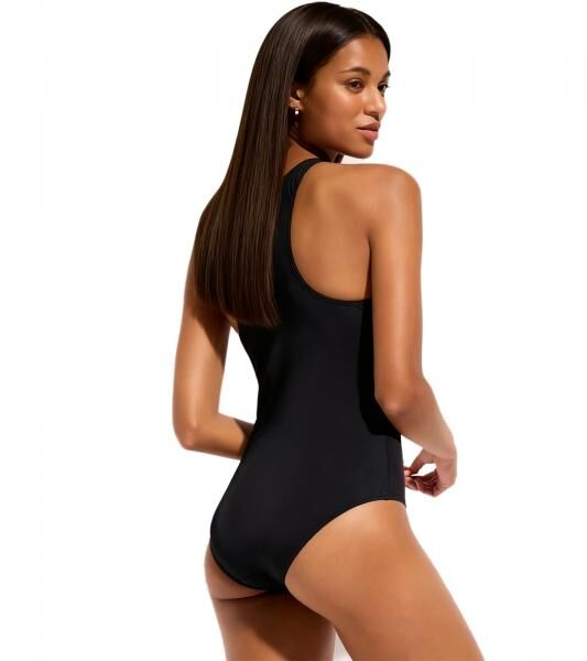 Schnelltrocknender Damen Badeanzug mit Schwimmerr&uuml;cken Bademode 953659 Schwarz
