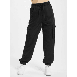 stylische URBAN CLASSICS Damen Jeans Kordelzug Reißverschluss 188 g/m² Schwarz