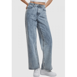 stylische URBAN CLASSICS Damen Jeans Taschen Oversize mit Baumwolle Blau