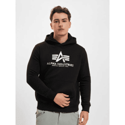 weicher Alpha Industries Herren Hoodie mit Baumwolle Schwarz