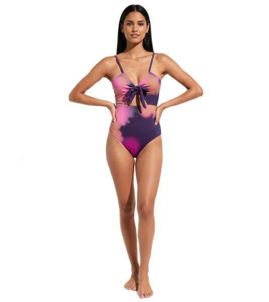 Wendbarer Damen Badeanzug mit tollem Farbverlauf Bademode 907506 Lila/Bunt