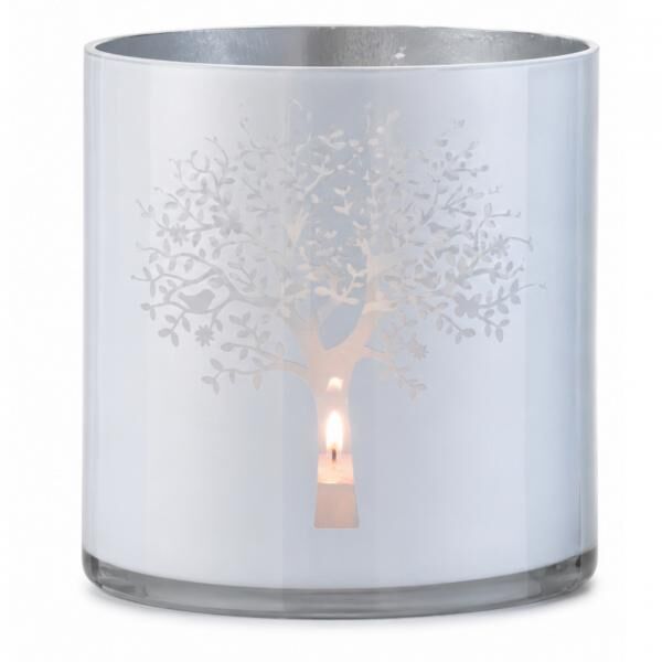 J-Line Windlicht „Tree“, blau, 20 cm, 2 Stück, sortiert