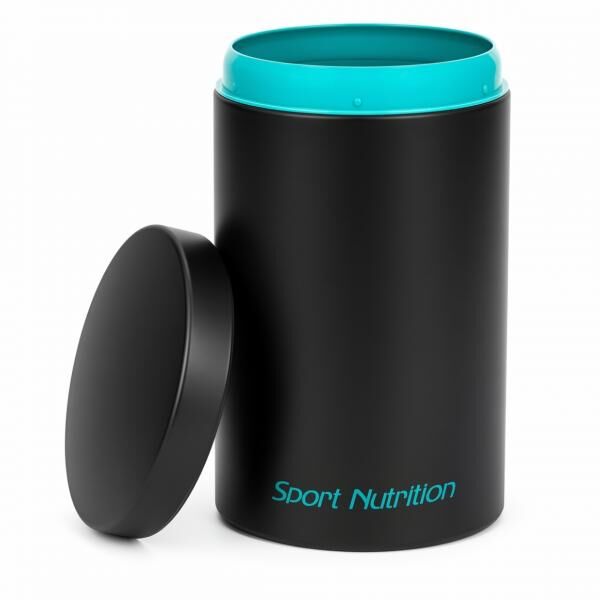 Sport Nutrition Metal Storage Jar, Black, 2.4 L