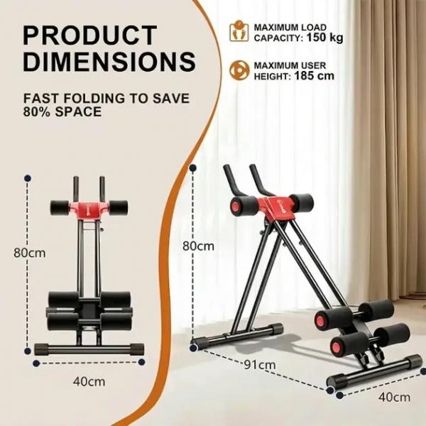 AbFlex – zusammenklappbares Gerät für Bauchmuskelübungen | 5-stufig verstellbares Fitnessgerät für zu Hause (150 kg)