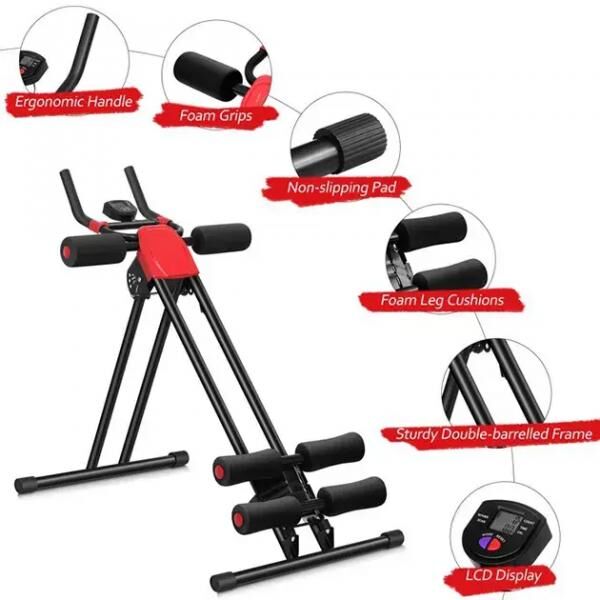 AbFlex – zusammenklappbares Gerät für Bauchmuskelübungen | 5-stufig verstellbares Fitnessgerät für zu Hause (150 kg)