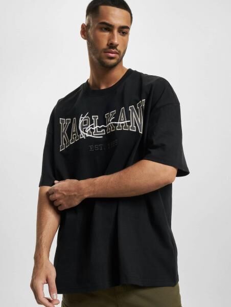 bequemes Karl Kani Herren T-Shirt 300 g/m&sup2; mit Baumwolle Schwarz