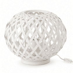 J-Line Tischlampe „Bamboo“, weiß, 32 cm