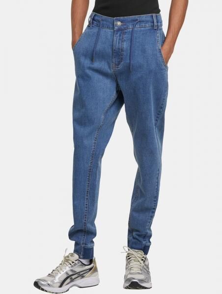 moderne Urban Classics Herren Jeans Stretch Kordelzug Rei&szlig;verschluss mit Baumwolle Blau