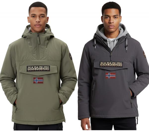 NAPAPIJRI Rainforest Pocket 2 wasserabweisende Anorak-Jacke Winter-Jacke NP0A4GMD in Khaki-Gr&uuml;n oder Dunkel-Grau