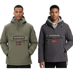 NAPAPIJRI Rainforest Pocket 2 wasserabweisende Anorak-Jacke Winter-Jacke NP0A4GMD in Khaki-Grün oder Dunkel-Grau