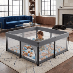 NestPlay – Zusammenklappbarer Baby-Laufstall (127 x 127 x 66 cm) | BPA-freies Oxford-Gewebe & 360°-Netzgewebe