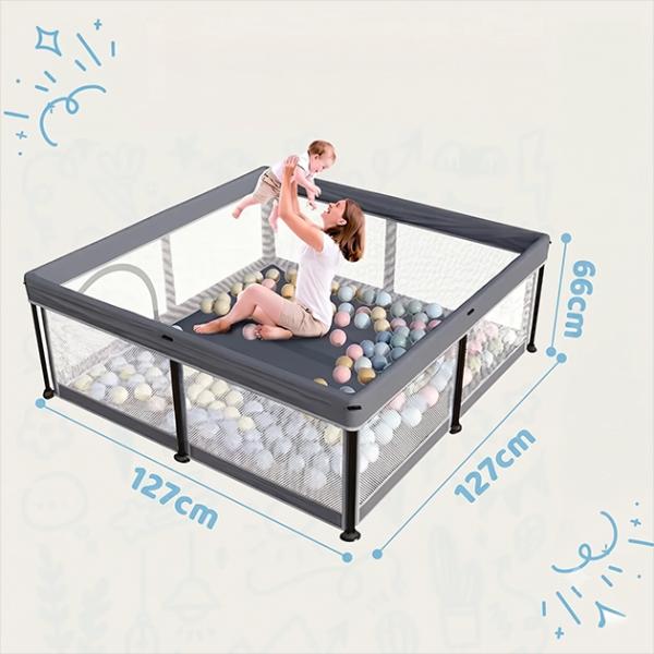 NestPlay – Zusammenklappbarer Baby-Laufstall (127 x 127 x 66 cm) | BPA-freies Oxford-Gewebe & 360°-Netzgewebe