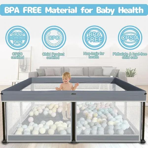 NestPlay – Zusammenklappbarer Baby-Laufstall (127 x 127 x 66 cm) | BPA-freies Oxford-Gewebe & 360°-Netzgewebe