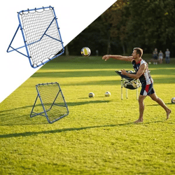 SpikeBack – zusammenklappbares Rückprallnetz | Trainingsnetz mit einstellbarem Winkel für Fußball und Volleyball