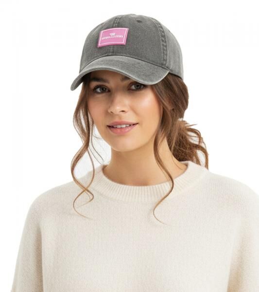 verwaschene ZWILLINGSHERZ Basic Classic Base-Cap mit Logo-Patch Baumwoll-Cap justierbare Cappy Schirm-M&uuml;tze 4603M K25357-4 Army-Gr&uuml;n/Grau