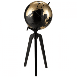 J-Line-Globus auf Sockel, schwarz/goldfarben, 99 cm