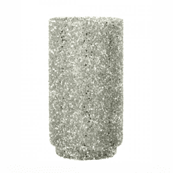 J-Line Windlicht „Glitter“, silberfarben, 25 cm