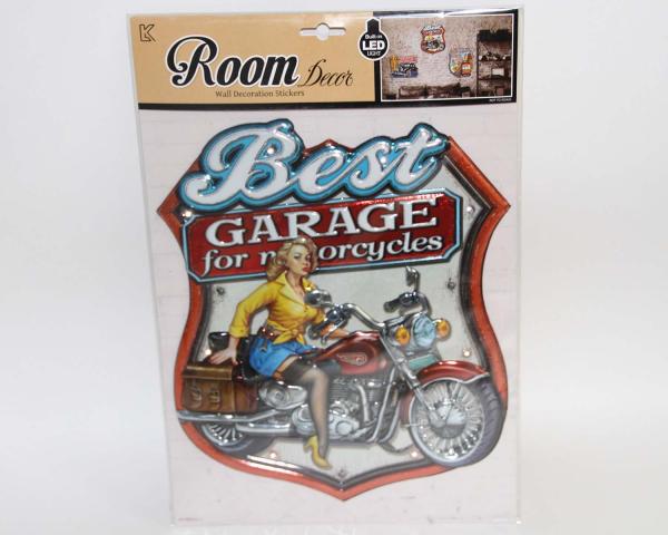 LED-Schild aus Kunststoff Biker-Braut 31 x 27 cm 8 LEDs