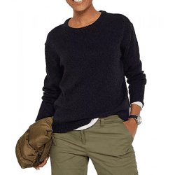 Women's Knit Sweater with Round Neckline Everyday Sweater 911927 Blue