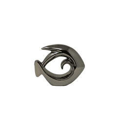 Deko-Fisch aus Keramik Silber stilisiert ca. 25 × 7 × 21 cm