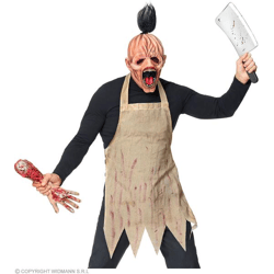 HORRORMETZGER (Ganzkopf Maske mit Haar, Schürze)