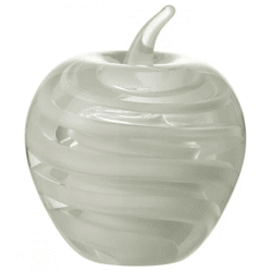 J-Line, Apfelform, Glas, weiß, 12 cm
