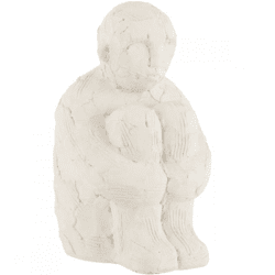 J-Line Figur, sitzend, zementweiß, 24 cm