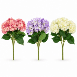 Kunstblume Hortensie 46 cm, 3er-Set in verschiedenen Farben