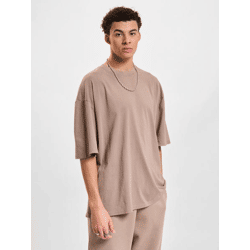 lässiges DEF Herren T-Shirt 190 g/m² mit Baumwolle Beige